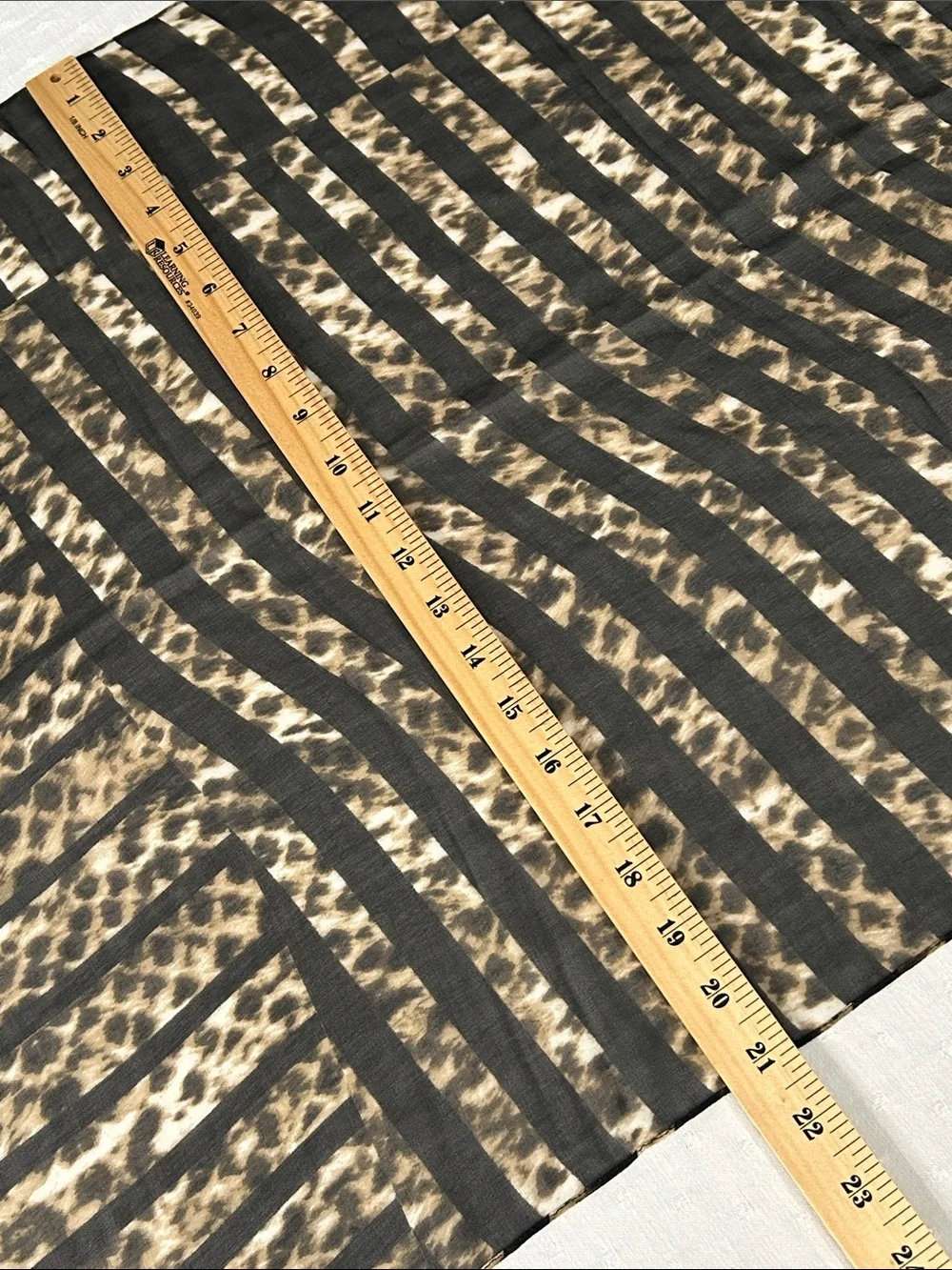 Calvin Klein Animal Print Sheer Scarf with Black Stripes 32” long  21” wide